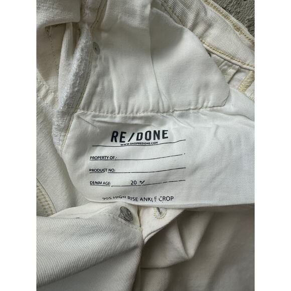 RE/DONE 90s High Rise Ankle Crop Jeans - Size 27 (Ivory) - Picture 6 of 6